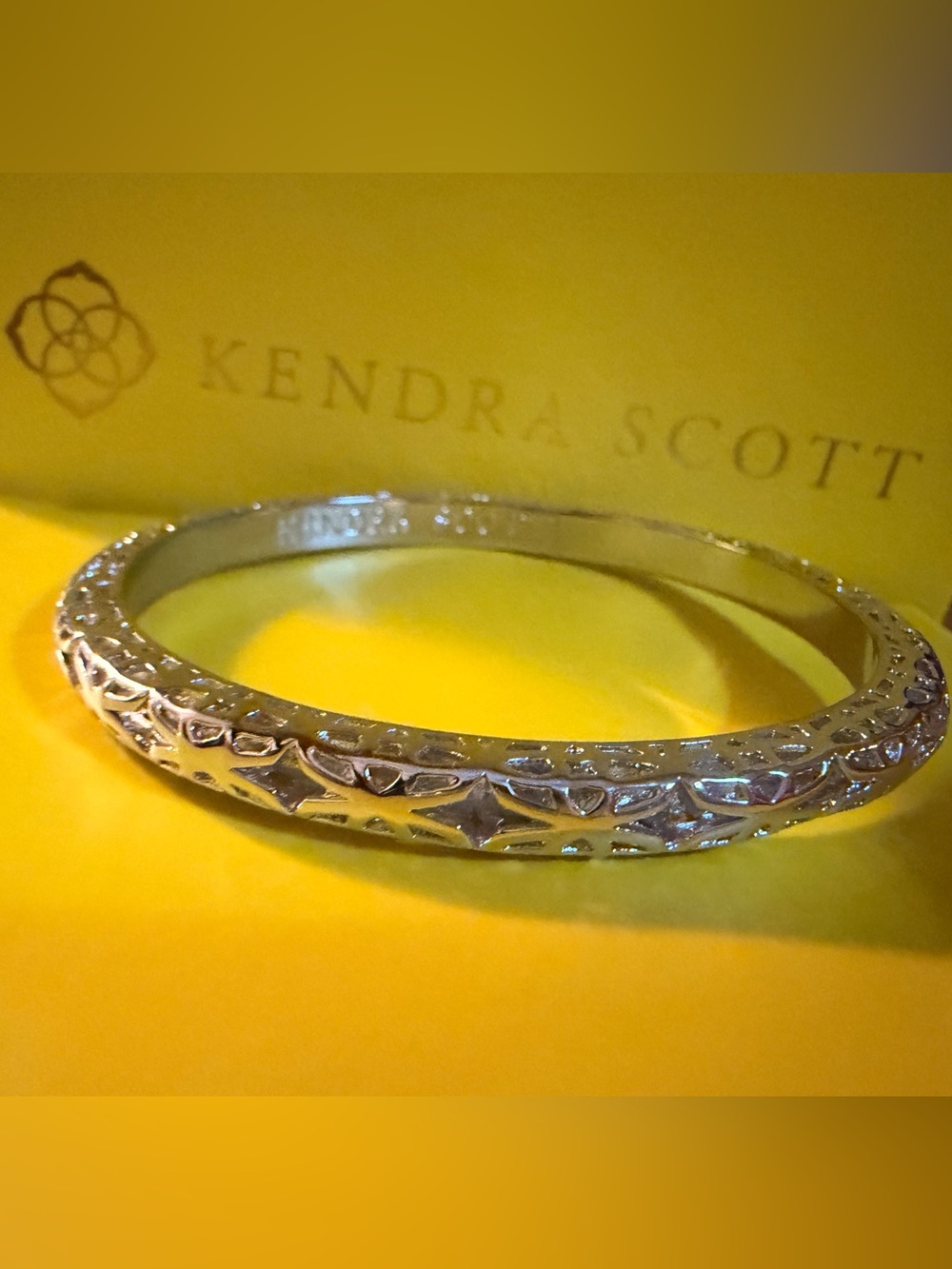 Kendra Scott Silver Star & Geometric Pattern Bangle